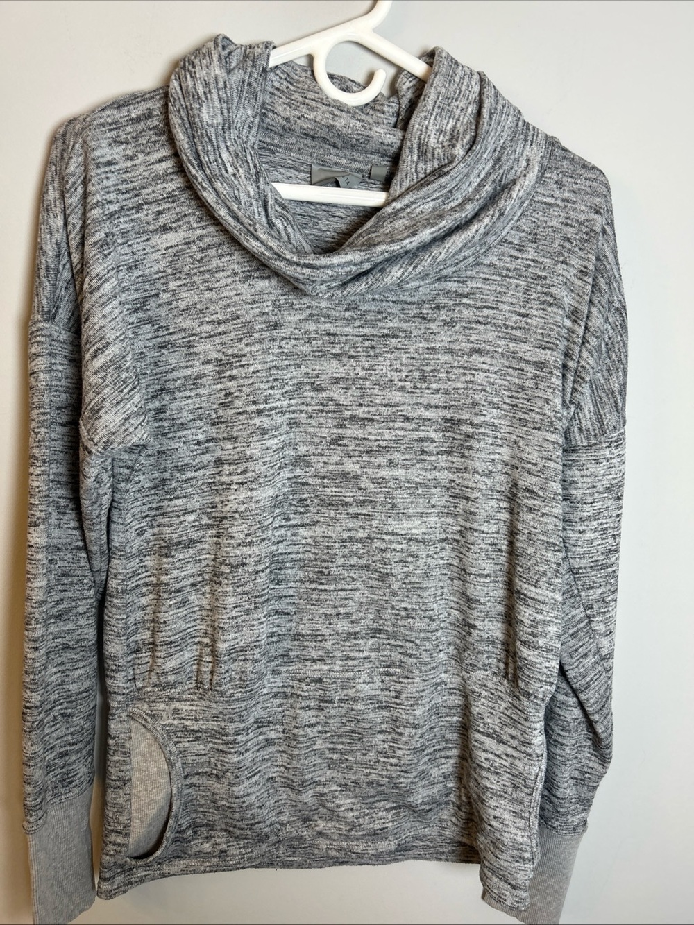 Athleta Gray Marled Cowl-Neck Pullover Sweater Size S